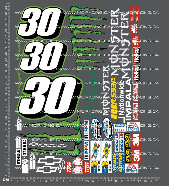 1/10TH NASCAR - ENERGY DECALS