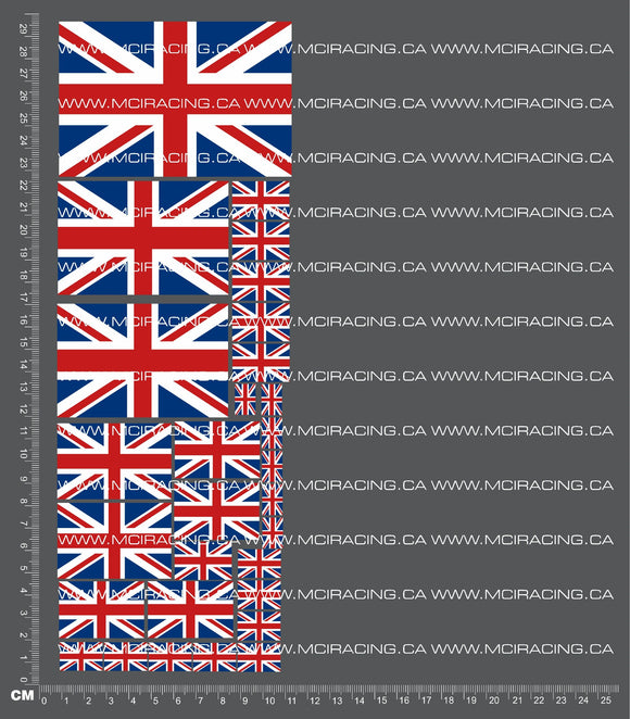1/10TH FLAGS - UNITED KINGDOM DECALS