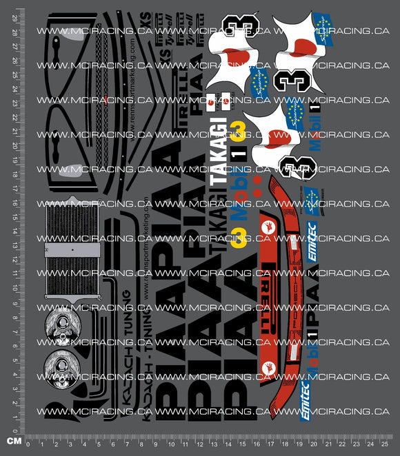 1/10TH TAM 58215 - PIAA PORSCH 911 GT2 DECALS