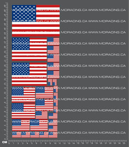 1/10TH FLAGS - UNITED STATES DECALS