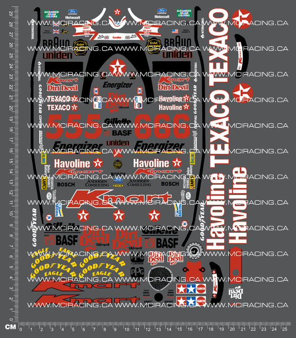 1/10TH TAM 58134 - NEWMAN HAAS LOLA T93 DECALS