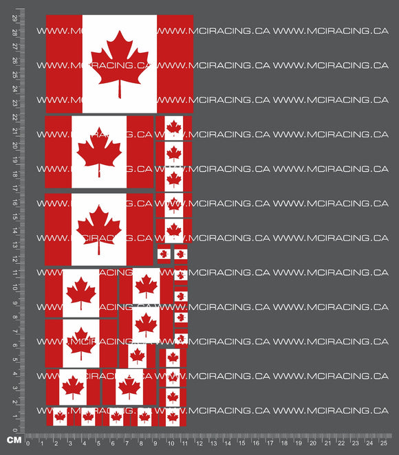 1/10TH FLAGS - CANADA DECALS