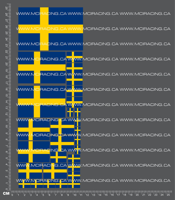 1/10TH FLAGS - SWEDEN DECALS