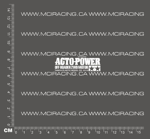 540 MOTOR DECAL - ACTO-POWER OFF ROADER 2WD MOTOR