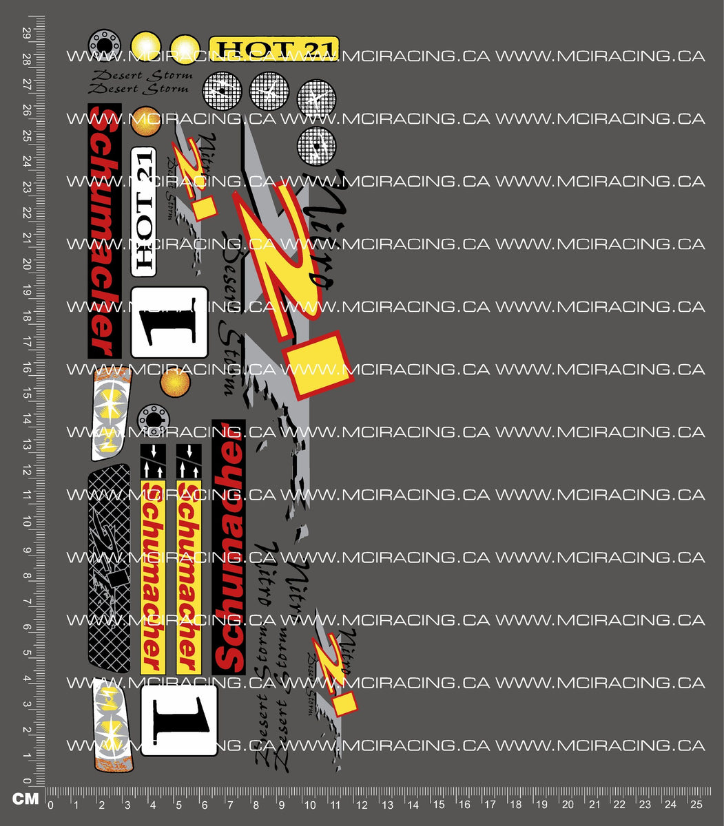 1/10TH SCHUMACHER NITRO DESERT STORM DECALS –
