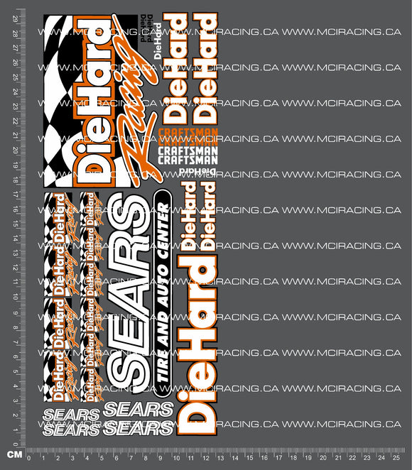 1/10TH DIEHARD RACING / SEARS DECALS
