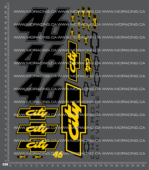 1/10TH NAS CAR - DAYS OF THUNDER - CITY 46 DECALS