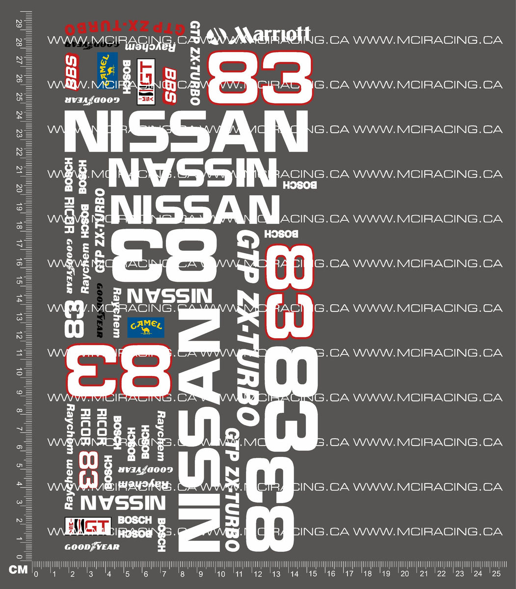 ボルシア10、1 1/10TH ASSOCIAT - R10 L NISSA ZX TURBO DECALS – Mciracing.ca