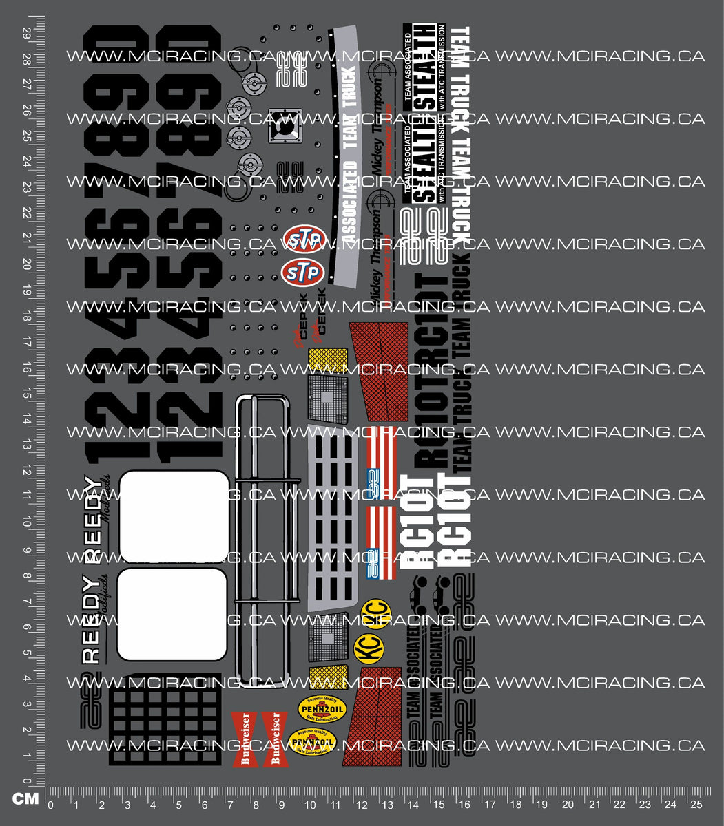 1/10TH ASSOCIAT - RC10-T - TEAM TRUCK DECALS – Mciracing.ca