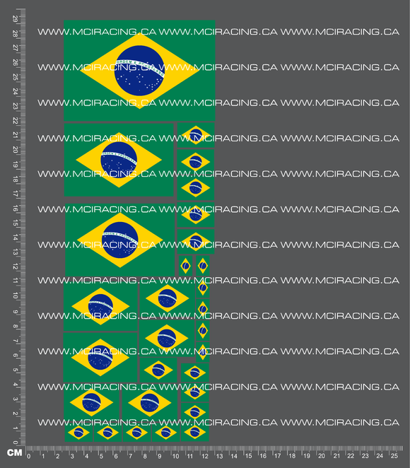 1/10TH FLAGS - BRAZIL DECALS