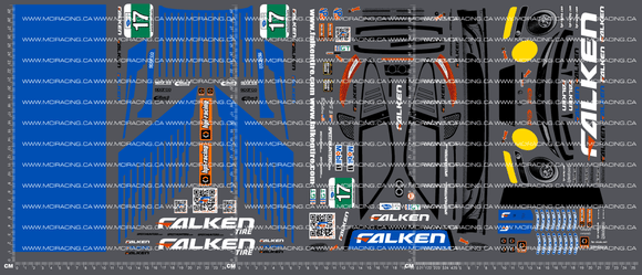 1/10TH HPI - PORSCHE 911 GT3 FALKEN TIRE DECALS