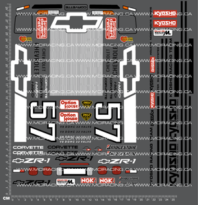 1/10TH KYO - CORVET ZR-1 DECALS