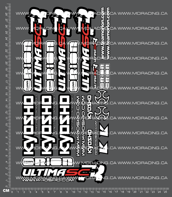1/10TH SHORT COURSE -  KYO ULTIMA SC-R DECALS