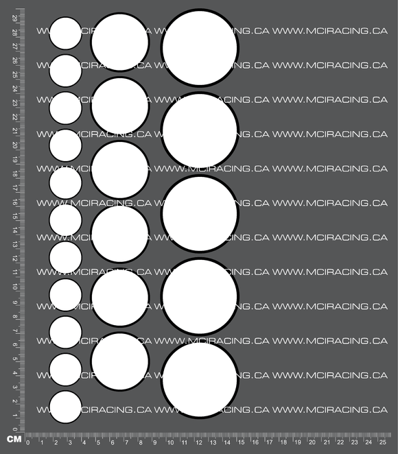 1/10TH NUMBERS - NUMBER CIRCLE DECALS