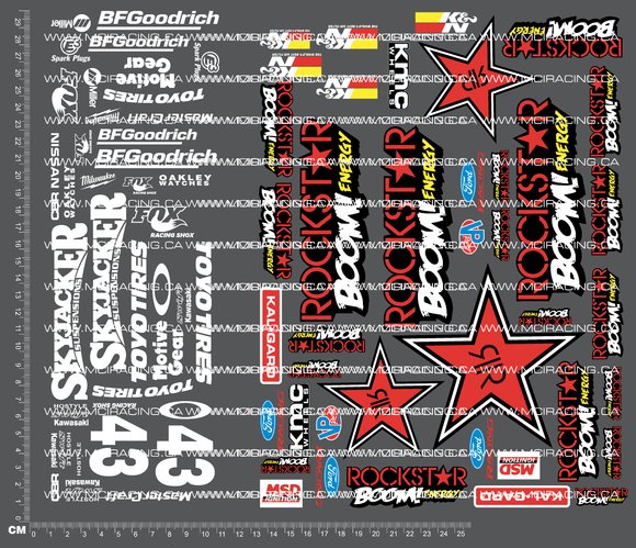 1/10TH SHORT COURSE TRUCK - STAR BOOM DECALS