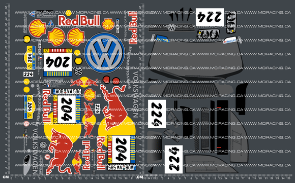 1/10TH TAM 58324 - VOLKSWAG RACE TOUAR DECALS