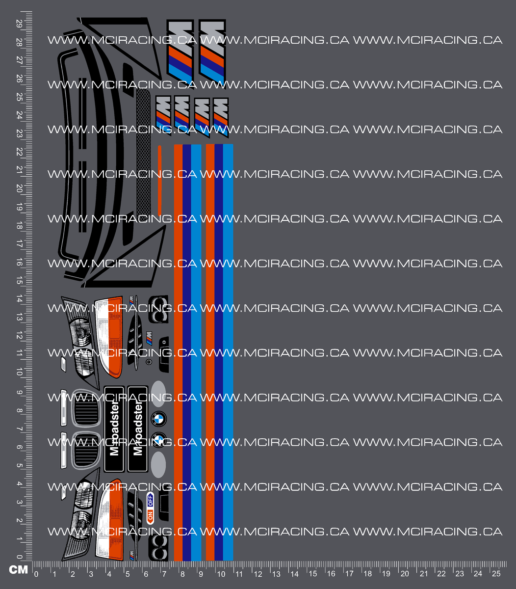 1/10TH TAM 58240 - BMW M ROADSTER DECALS – Mciracing.ca