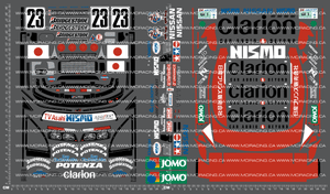 1/10TH TAM 58165 - NISMO CLARION GT-R LM 95 LEMANS CONTENDER DECALS