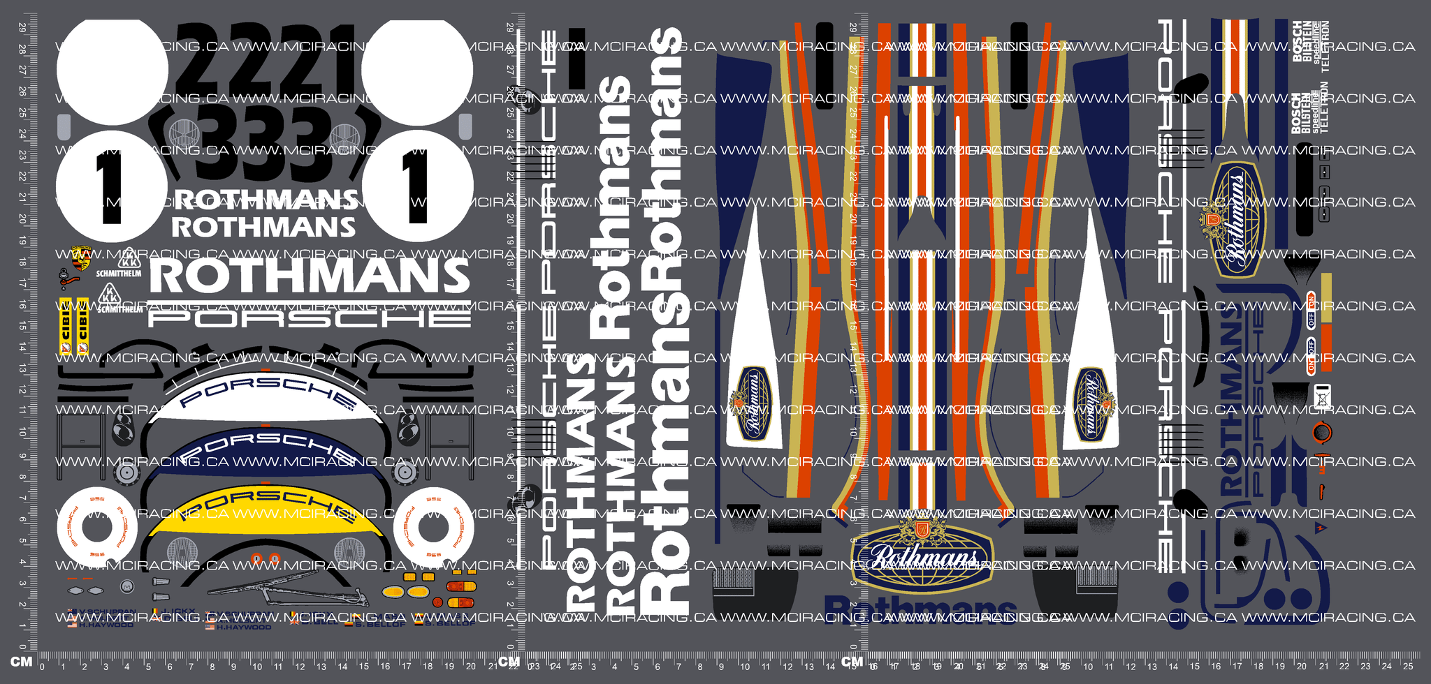 1/10TH TAM 58193 - PORSCH 911 GT1 DECALS – Mciracing.ca