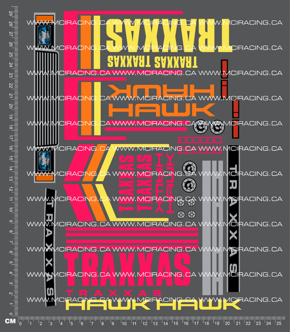 1/10TH TRAX - HAWK DECALS