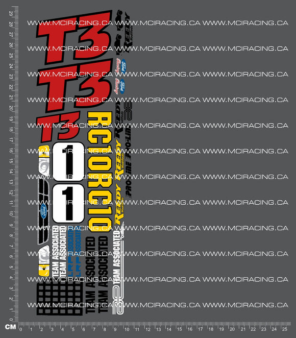 1/10TH ASSOCIAT - RC10 T3 BOX ART DECALS
