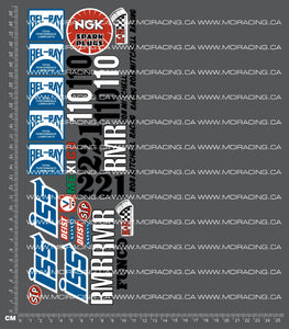 1/10TH TAM 58015 - RACING BUGGY SAND SCORCHER / ROUGH RIDER - SHEET C DECALS