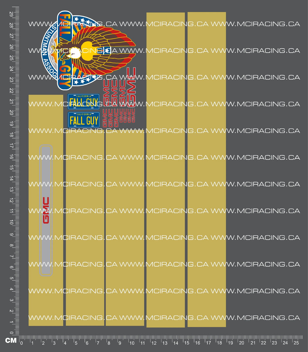 1/10TH FALL GUY DECALS – Mciracing.ca
