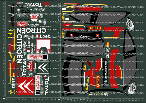 1/10TH TAM 58332 - CITRO XSARA WRC DECALS