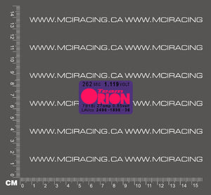 1/10TH BATTERY RC SUB C CELL - MATCHED BATTERY LABEL - ORION PURPLE AND PINK