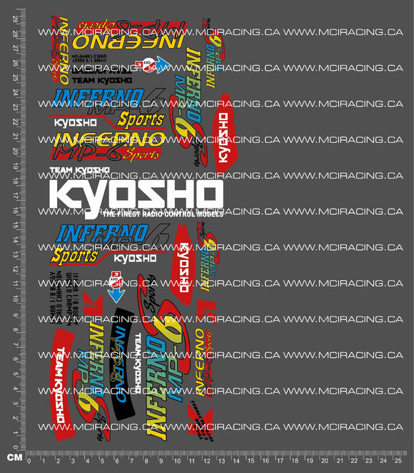 1/8TH KYOSHO - INFERNO MP-6 SPORT DECALS