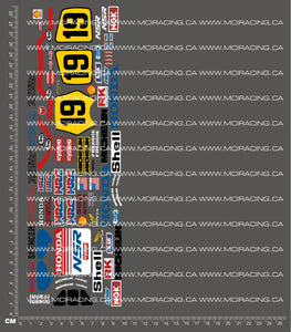 1/8TH KYOSHO - MK1 MOTORCYCLE - HOND NSR 500 - SHELL SPENCER DECALS