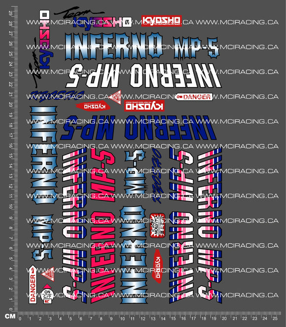1/8TH KYOSHO - INFERNO MP5 DECALS