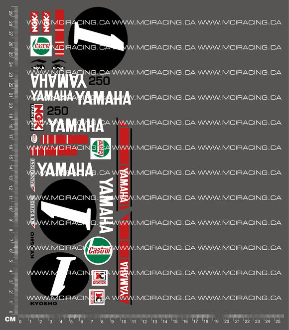 1/4.5 SCALE KYO YAMAHA YZ250 DECALS