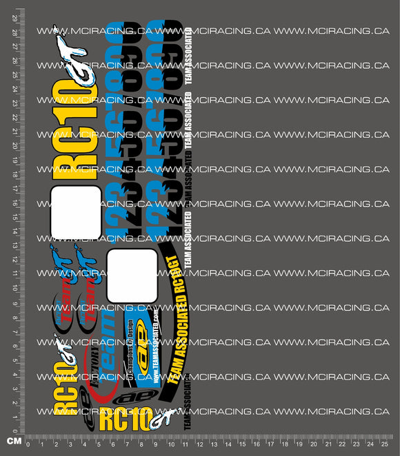 1/10TH ASSOCIAT - RC10 GT - FACTORY TEAM DECALS