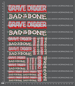 1/10TH MONSTER TRUCK - DIGER BAD TO THE BONE DECALS