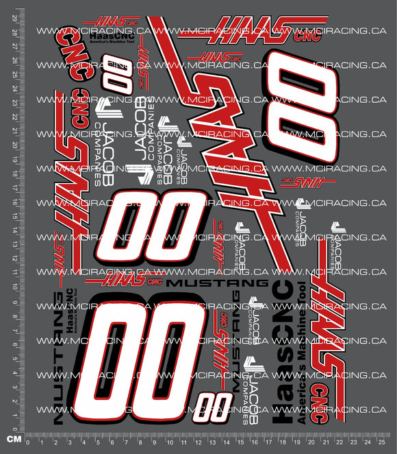 1/10TH NASCAR - HAAS MUSTANG DECALS
