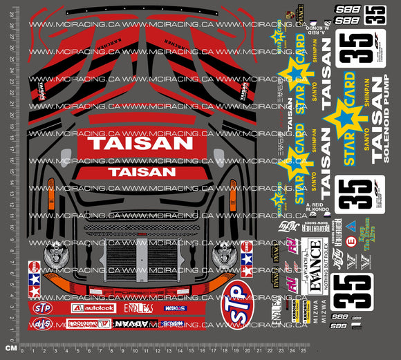 1/10TH TAM 58172 - TAISAN STARCARD PORSCH 911 GT2 DECALS