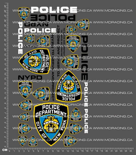 1/10TH POLICE - NYPD DECALS