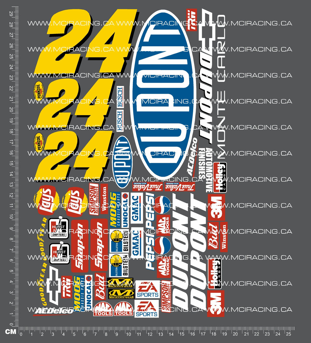 1/10TH NAS CAR - DU PONT JEFF GORDON DECALS – Mciracing.ca