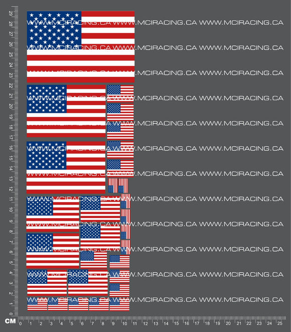 1/10TH FLAGS - UNITED STATES DECALS