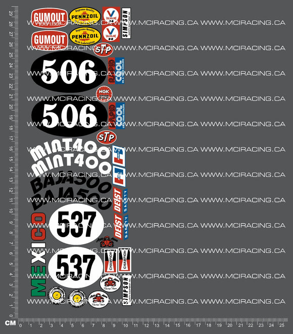 1/10TH TAM 58016 - RACING BUGGY SAND SCORCHER - SHEET A DECALS