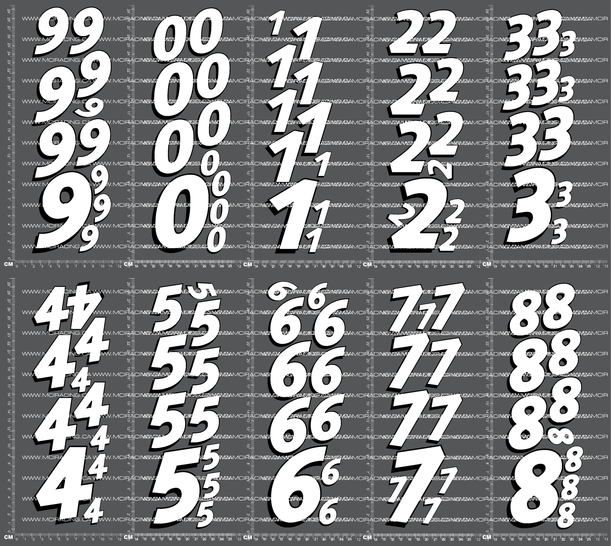 1/10TH NUMBER DECALS - V5 – Mciracing.ca