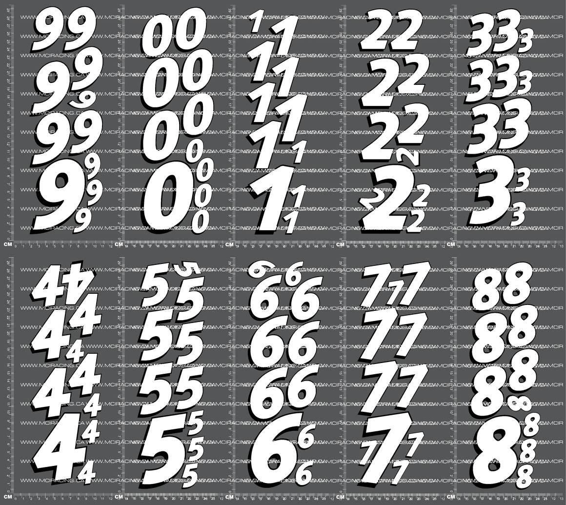NUMBER DECALS – Mciracing.ca