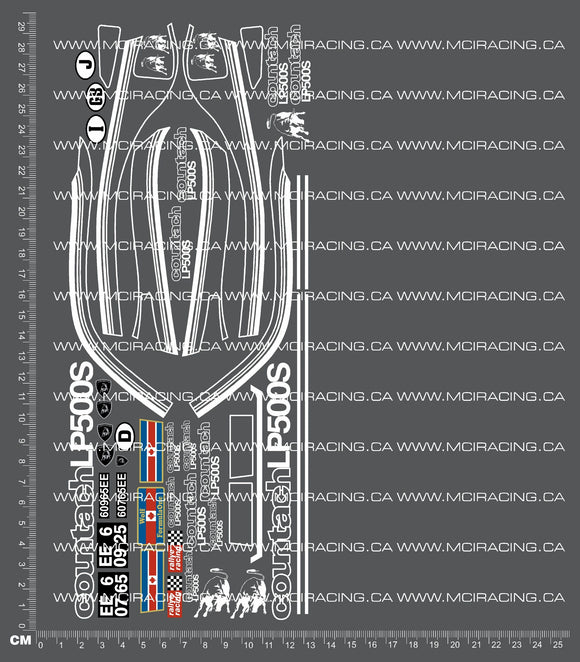 1/12TH TAM 58005 / 58008 - LAMBOURG COUNTAC LP500S DECALS