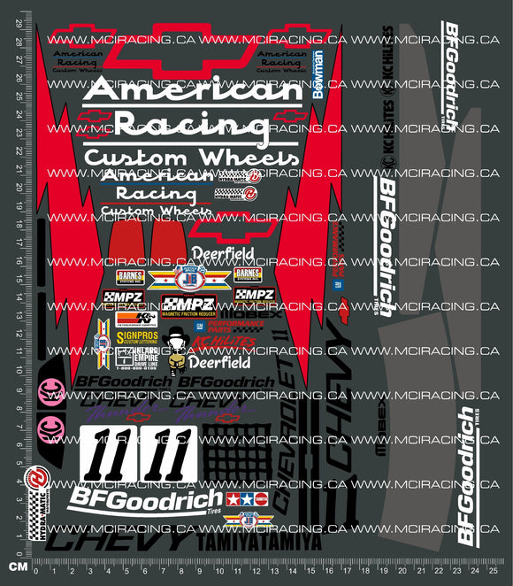 1/10TH TAM 58146 - CHEVY S10 DECALS