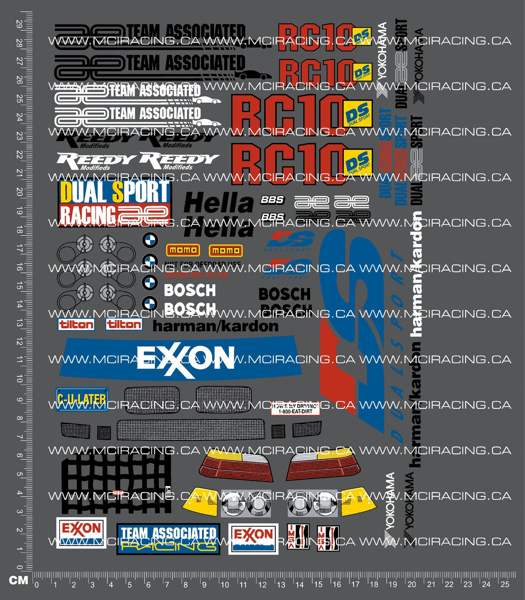 1/10TH ASSOCIAT - R10 DS - BM DUAL SPORT DECALS – Mciracing.ca