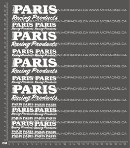 1/10TH PARIS RACING PRODUCTS DECALS