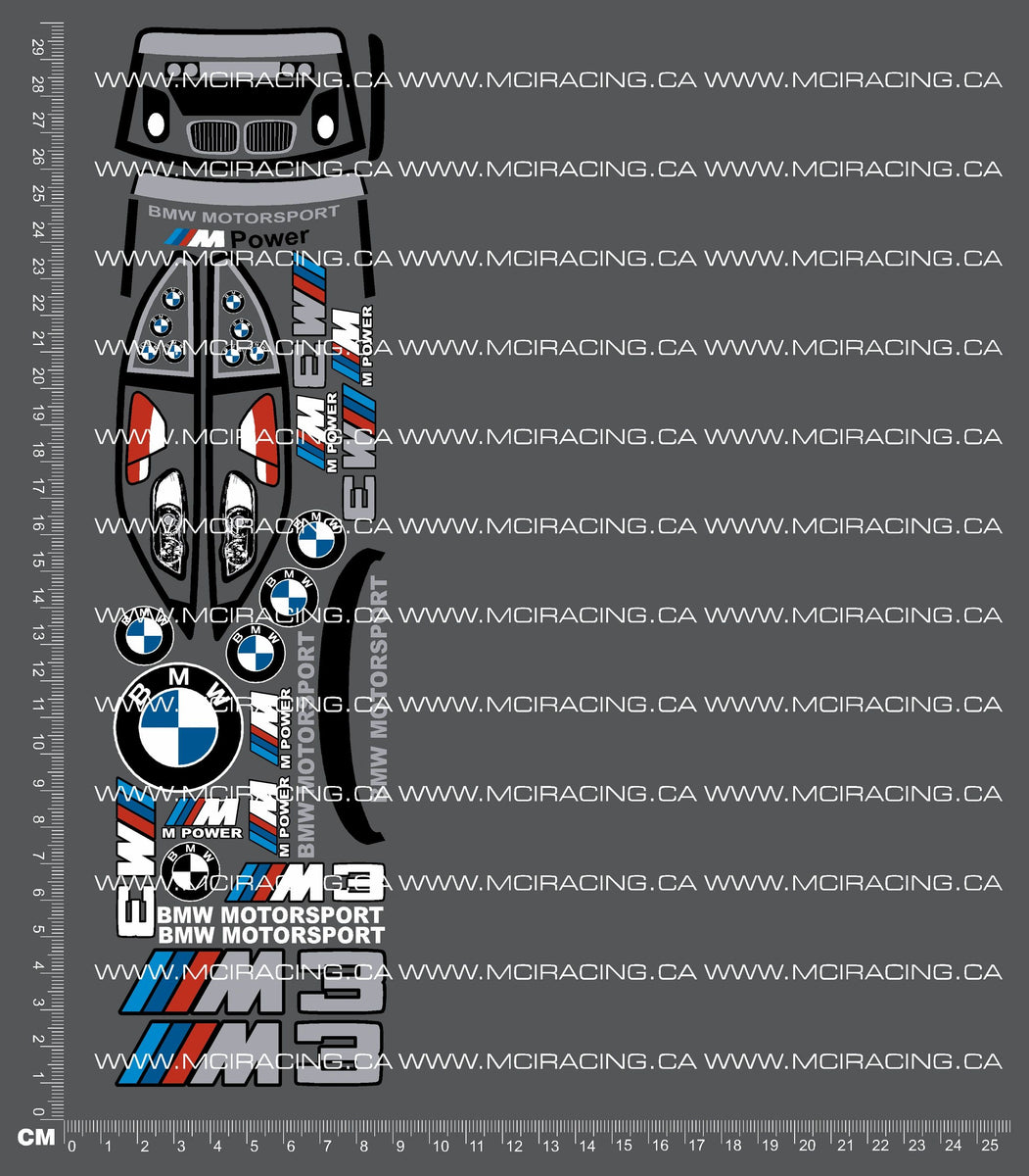 1/18TH HP - MICRO RS4 - BM M3 DECALS – Mciracing.ca