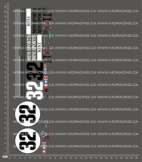 1/10TH TAM 58211 - ROVER MINI COOPER RACING DECALS