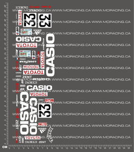 1/10TH TOYOT - TS010 CASIO DECALS